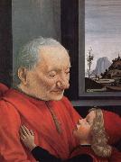 GHIRLANDAIO, Domenico An old man with a boy's portrait oil painting artist